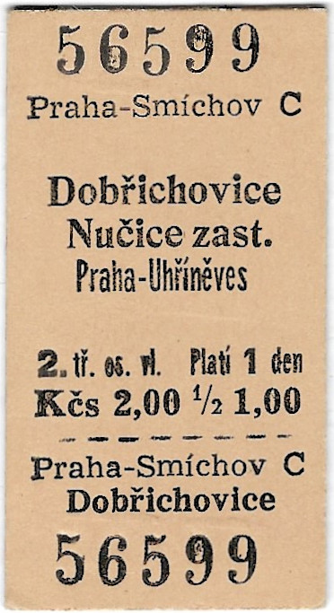Praha-Smíchov - Dobřichovice, Nučice zastávka, Praha-Uhříněves