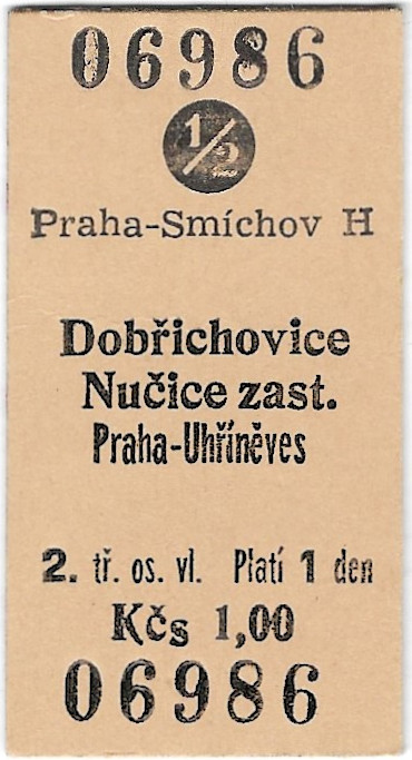 Praha-Smíchov - Dobřichovice, Nučice zastávka, Praha-Uhříněves (½)