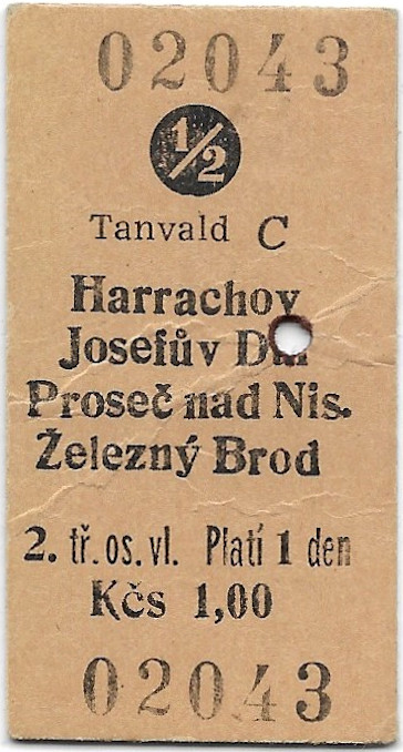 Tanvald - Harrachov, Josefův Důl, Proseč nad Nisou, Železný Brod (½)